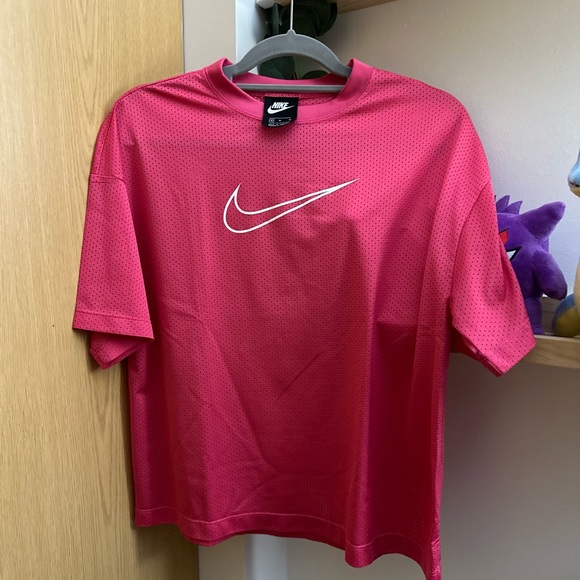 Nike Mesh Short/Cropped Top, Pink/Size M 💗 - Picture 2 of 3